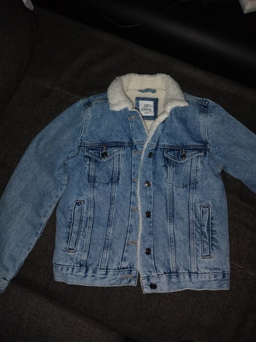 Kurtka jeansowa ocieplana sherpa sinsay 32