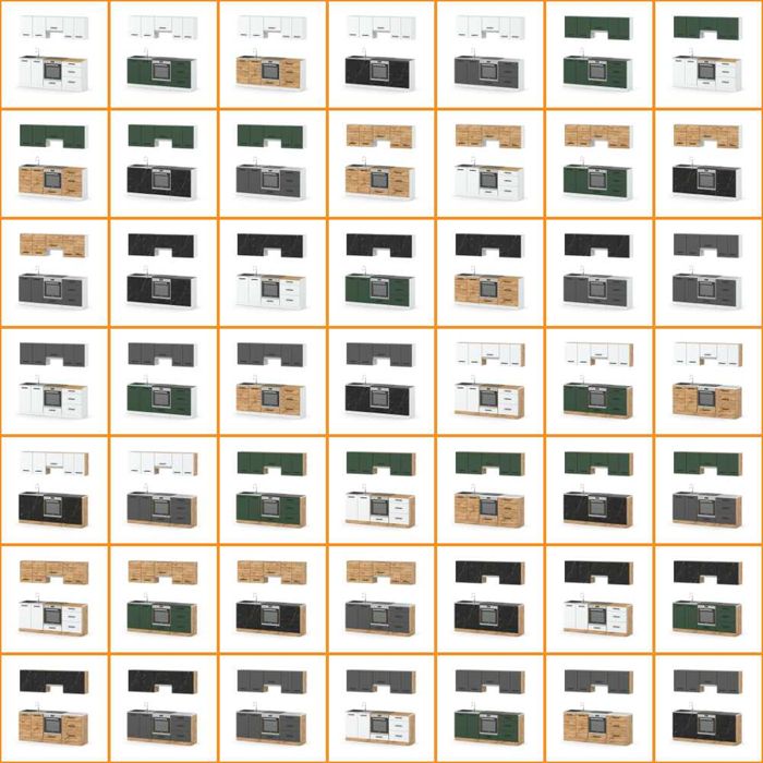 Nowoczesny Zestaw Mebli Kuchennych Modułowy Mini Mokka Full 2.0m Duża