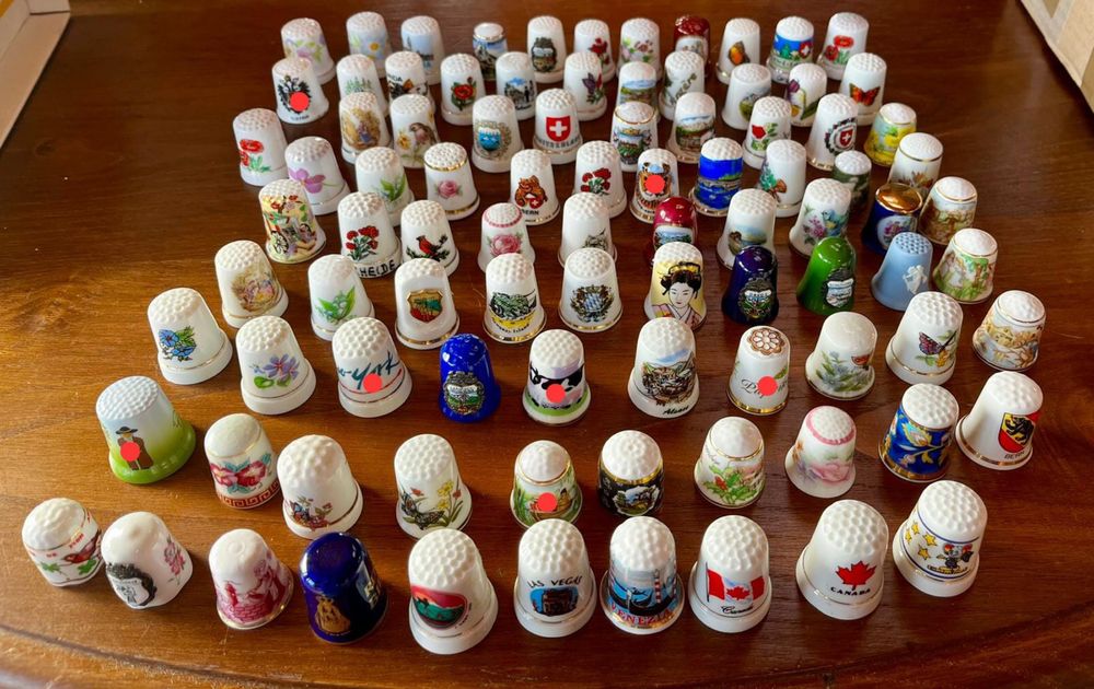 Dedais porcelana e metalicos coleçao