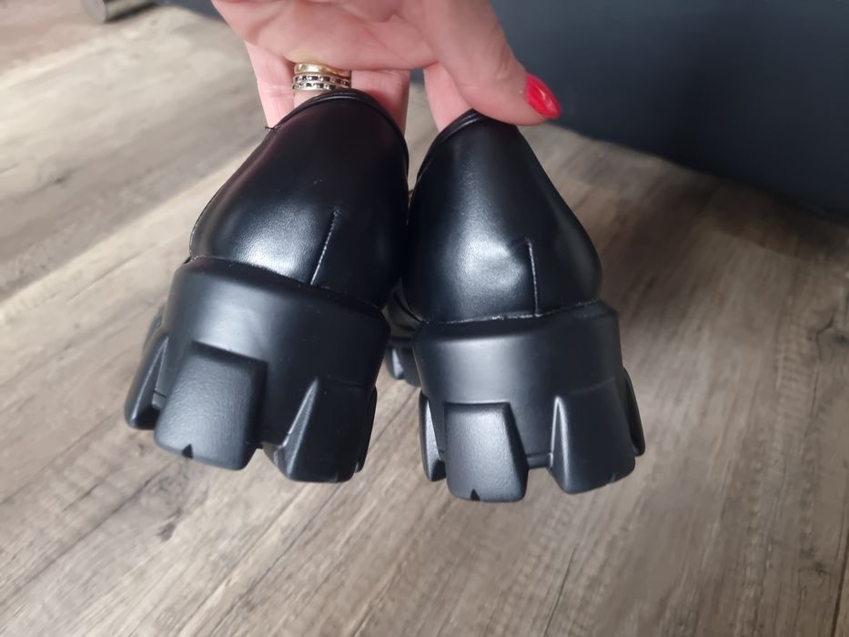 Mokasyny buty czarne 41 26.5 NOWE