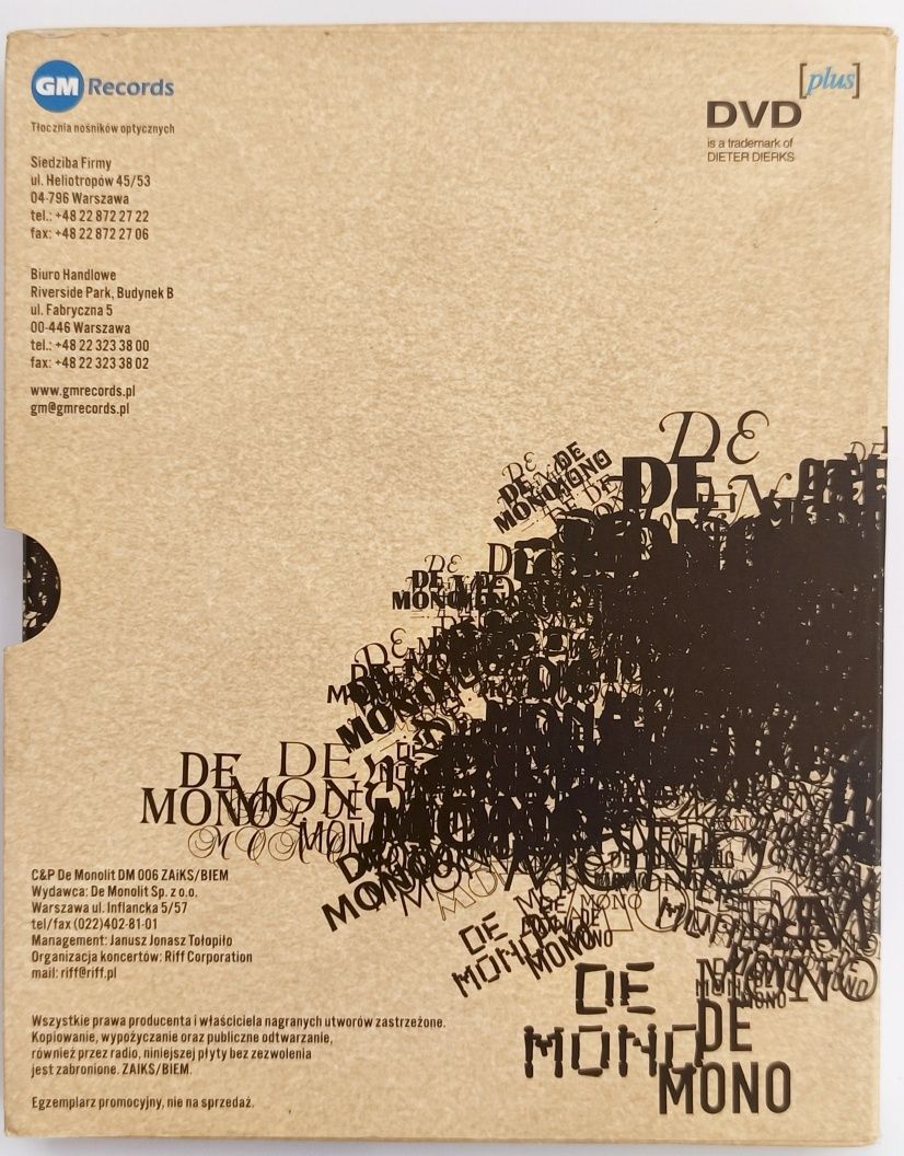 De Mono De Monolit Siedem Dni CD +DVD 2008r