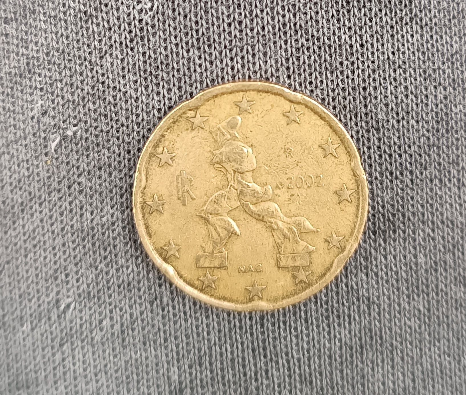 20 euro cents M.A.C. não MAC. Itália 2002 com defeitos.