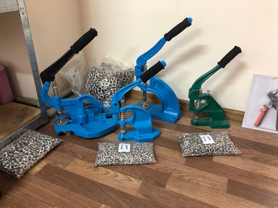 пресса для установки люверсов в тент баннер пвх ткань люверсник прес