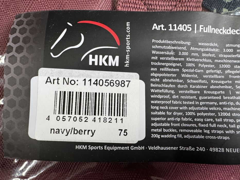 Derka z kapturem przeciwdeszczowa hkm nowa 75cm