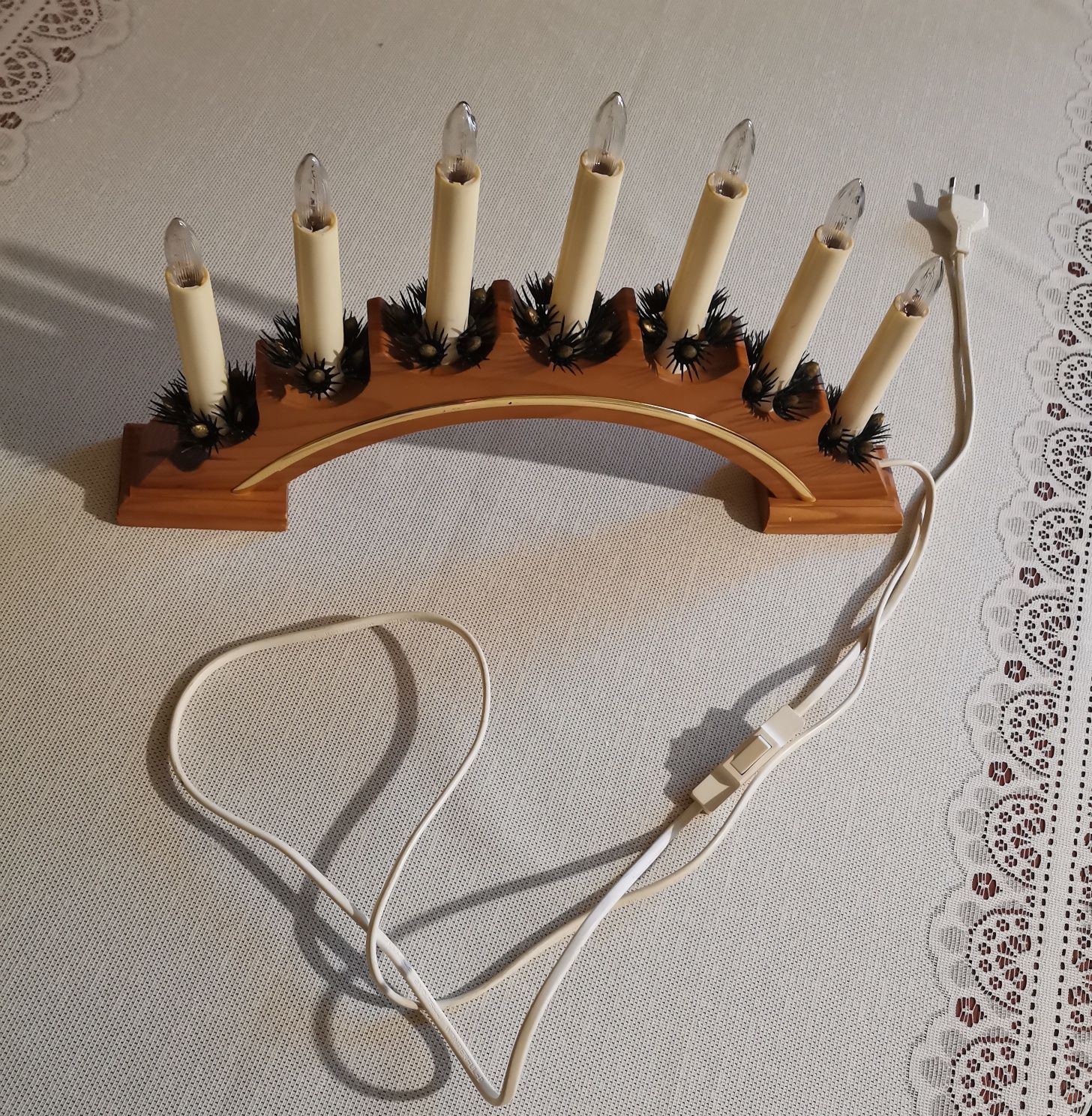 Lampki świąteczne stroik świąteczny