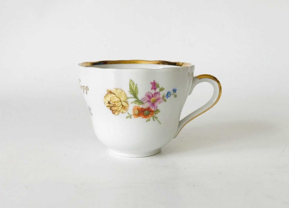 Filiżanka dla mamy Dzień Matki porcelana elegancka Mors Kopp Kwiaty