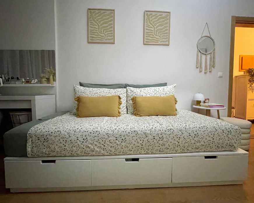 Cama IKEA Nordli (90x200) com gavetões + colchão e estrado
