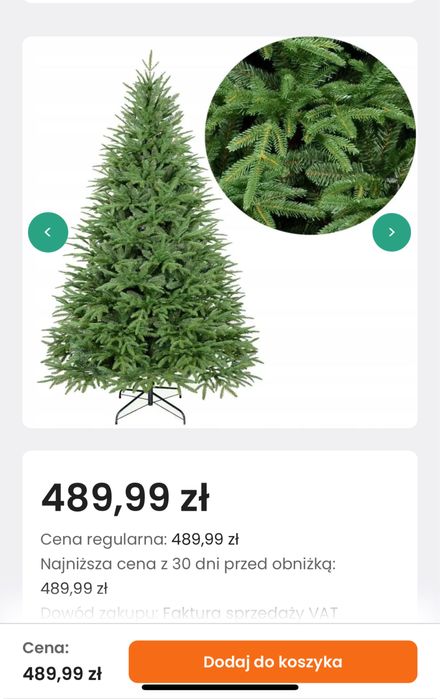 Choinka świerk kaukaski 180 cm sztuczna