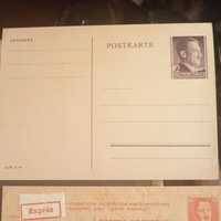 Stara karta pocztowa tzw całostka AH i Bierut okres okupacja 2wś i PRL