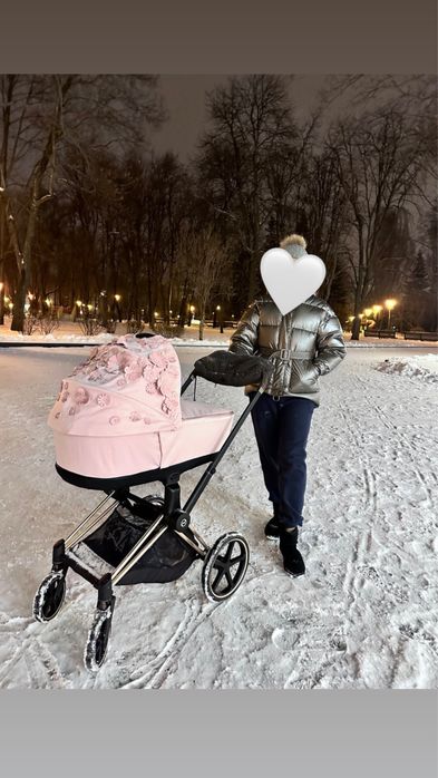 Коляска 2 в 1 Cybex priam flowers pink