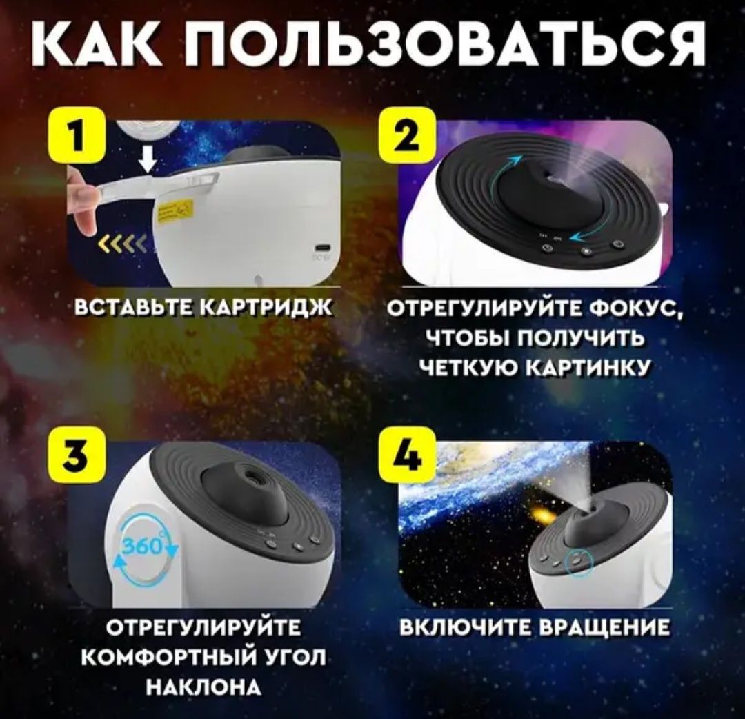 Нічник Проектор Зоряного Неба. ОРИГІНАЛ.