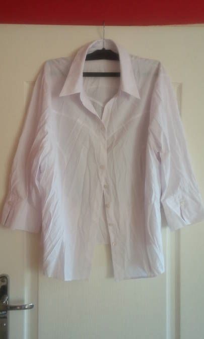 Bluzka koszulowa biała długi rękaw George i 3/4 biust 108 i 110 cm