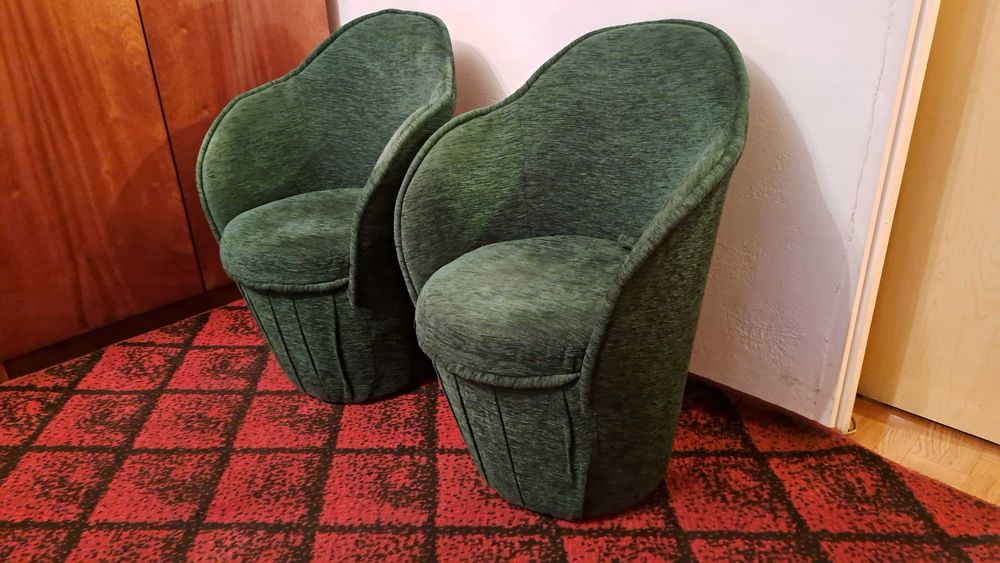 Fotele zielone 2 szt z otwieranym siedziskiem