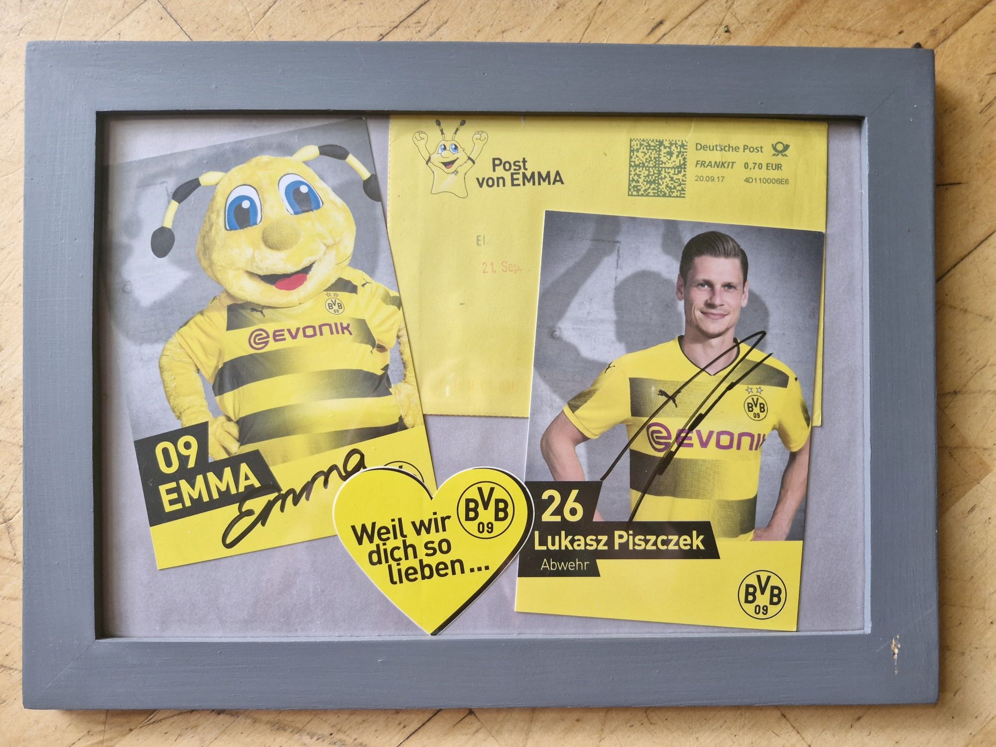 Kartka z autografem Łukasza Piszczka