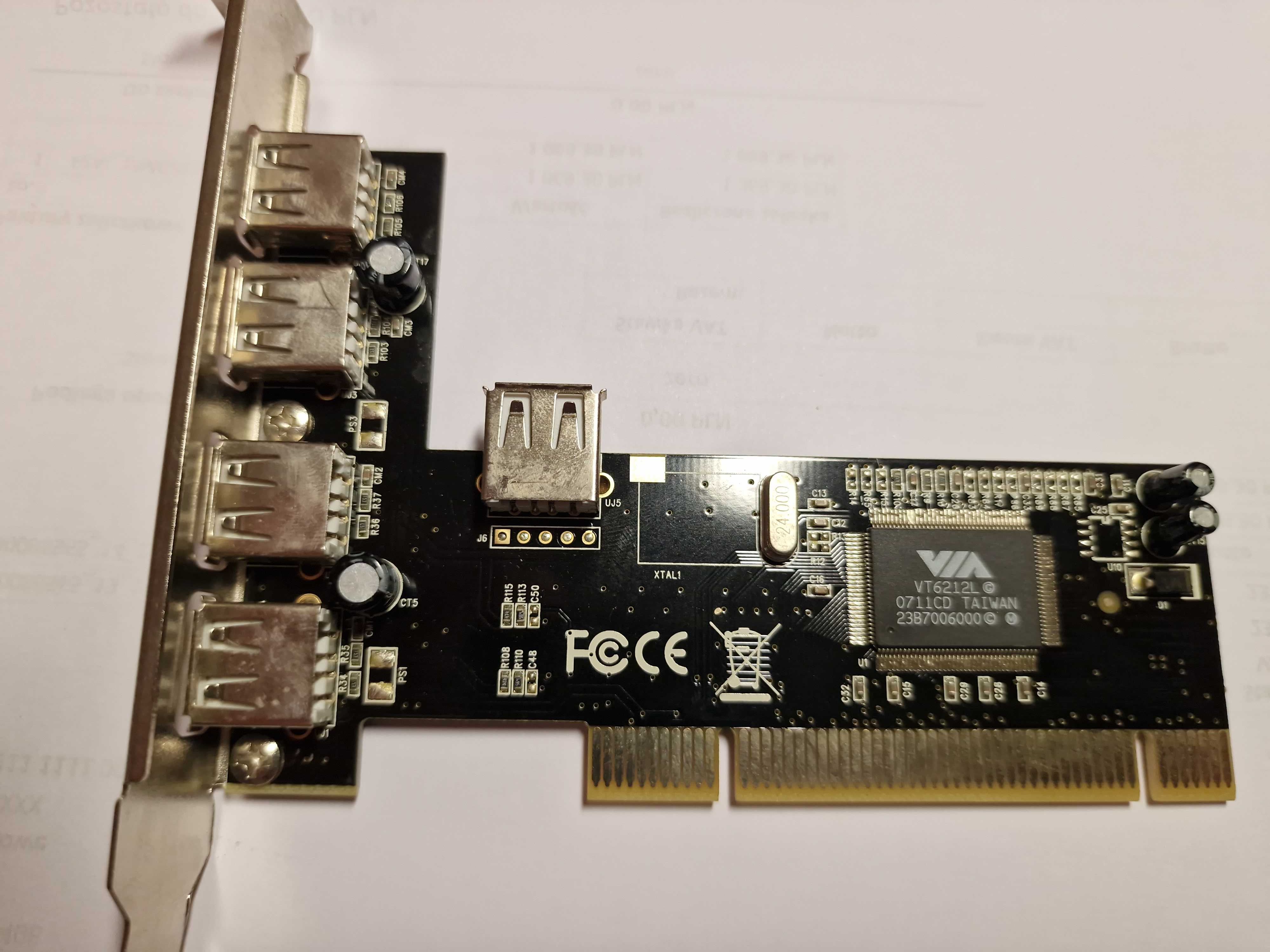 Kontroler adapter  PCI Card USB 2.0 4+1 Port