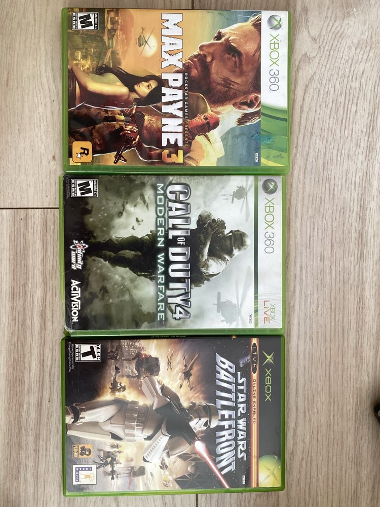 5 ігор на xbox360 , xbox, wii. Call of duty 4, max payne 3, star wars