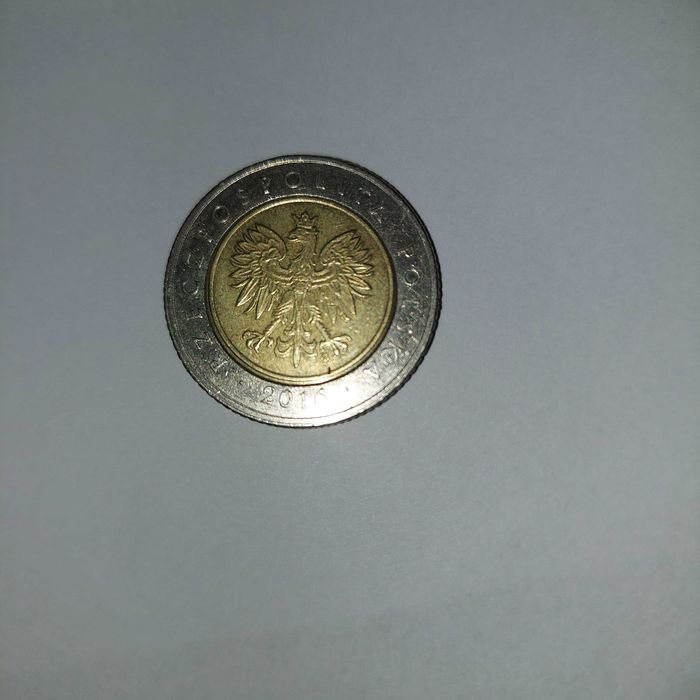Moneta 5 zł. destrukt