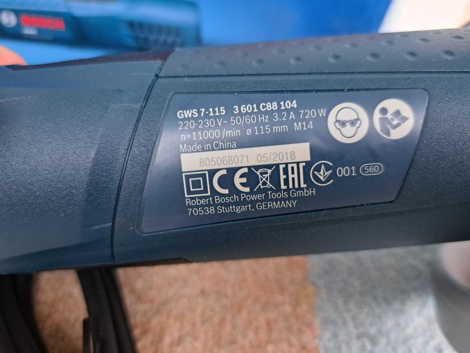 Bosch GWS 7-115 болгарка кутова шліфувальна