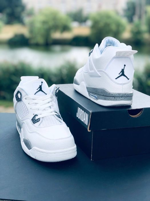 Nike Air Retro Jordan 4 white кроссовки мужские белые Джордан 4 46 раз