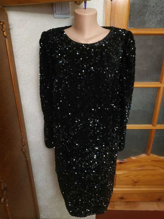 Чорна оксамитова сукня з лелітками H&M плюс сайз XL 52-54 розмір