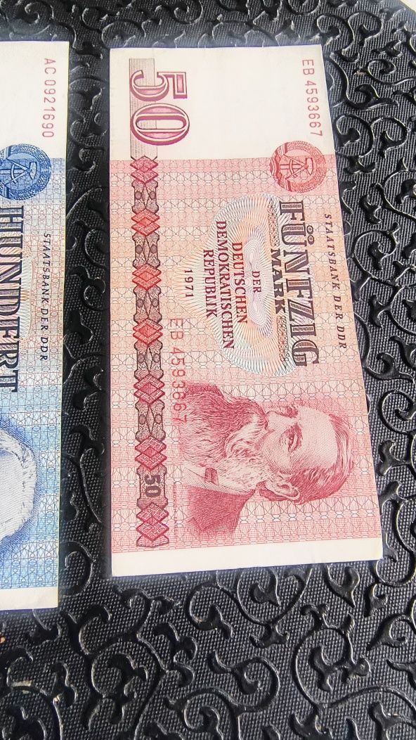 Banknoty DDR nominał 50 i 100 marek
