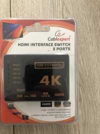 Коммутатор видео Cablexpert HDMI V.1.4a (5 вх, 1 вых)