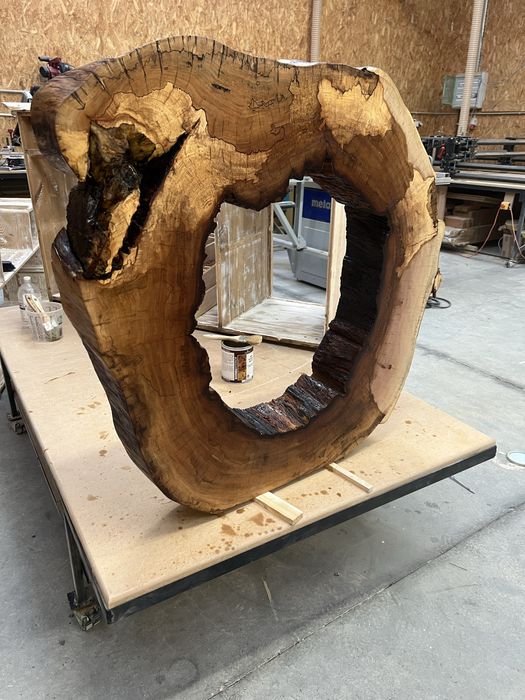 Plastry z dziurą sezonowane, platan, zywica, plaster, drewno, xxl duzy