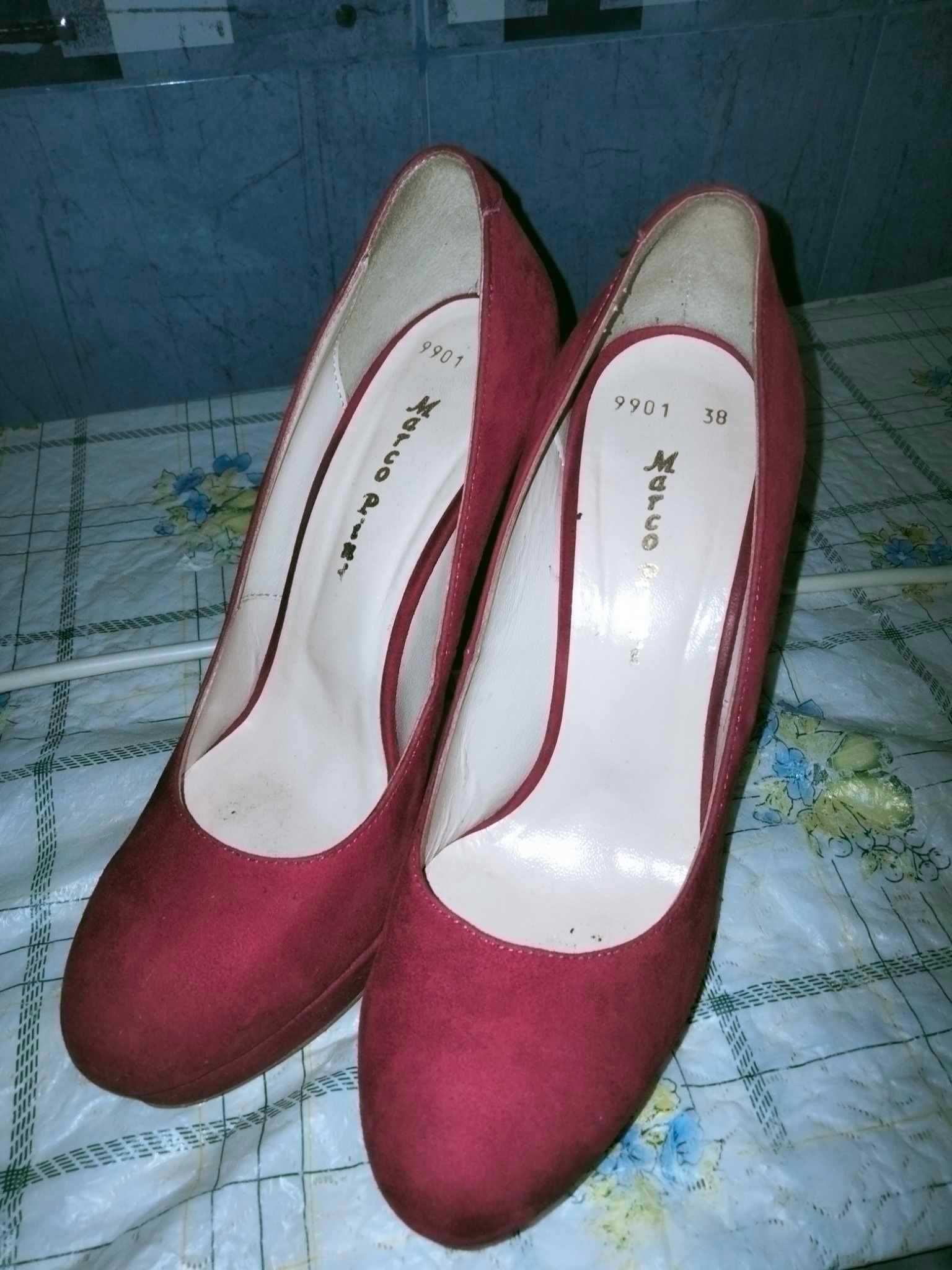туфлі черевики, червоні marco piani, оригінал Італія 38