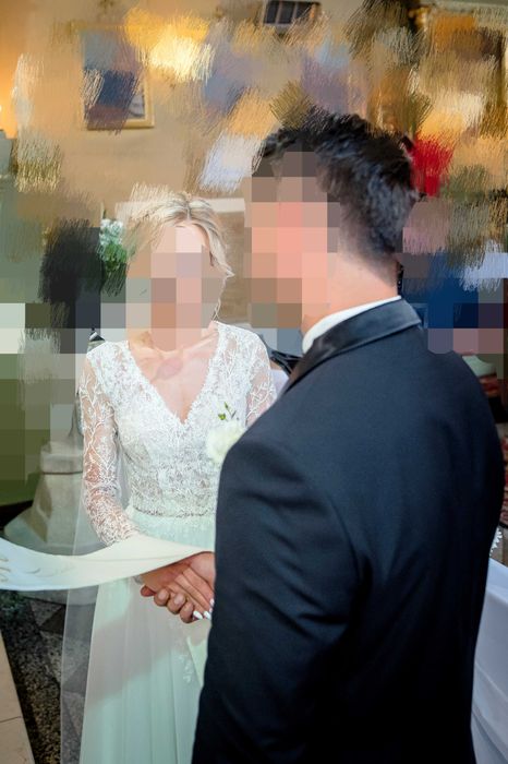 Suknia ślubna ecru Igar z rozcięciem + bolerko