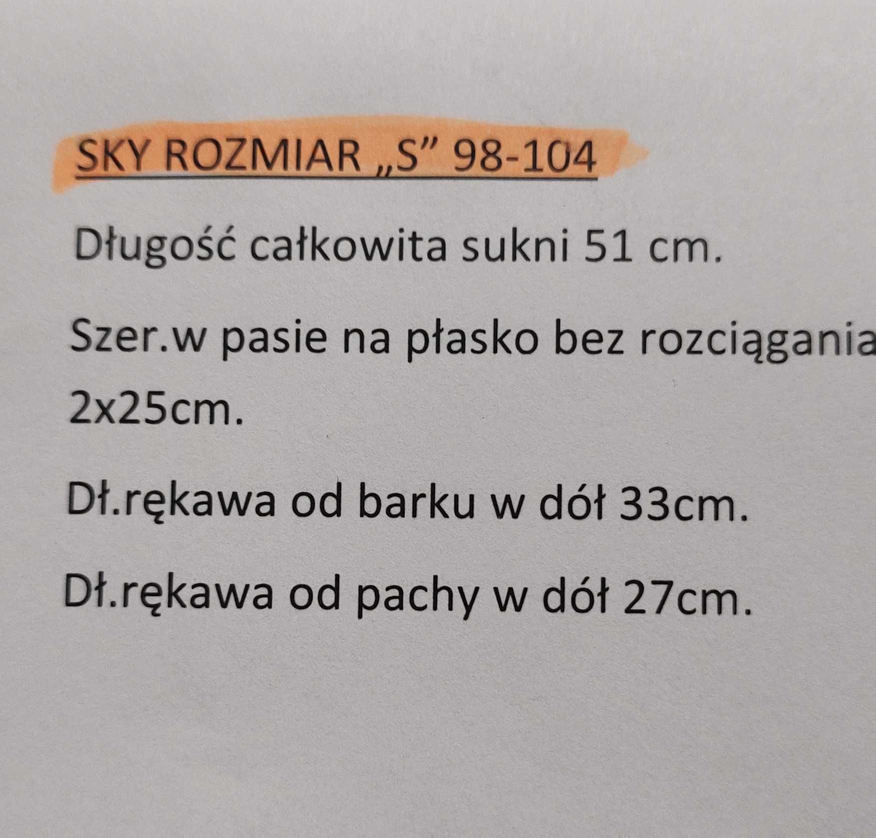 Strój psi patrol Sky 98cm