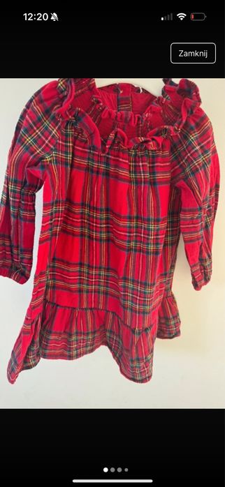 Sukienka w krate sesja 92 98 dziewczynka