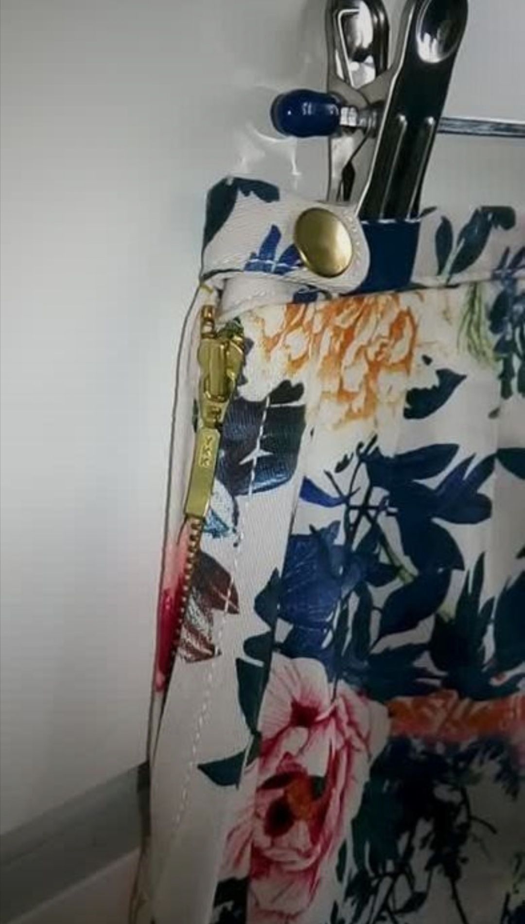 NOWE spodenki w kwiaty pull&bear 34 lato floral liście zip wyższy stan