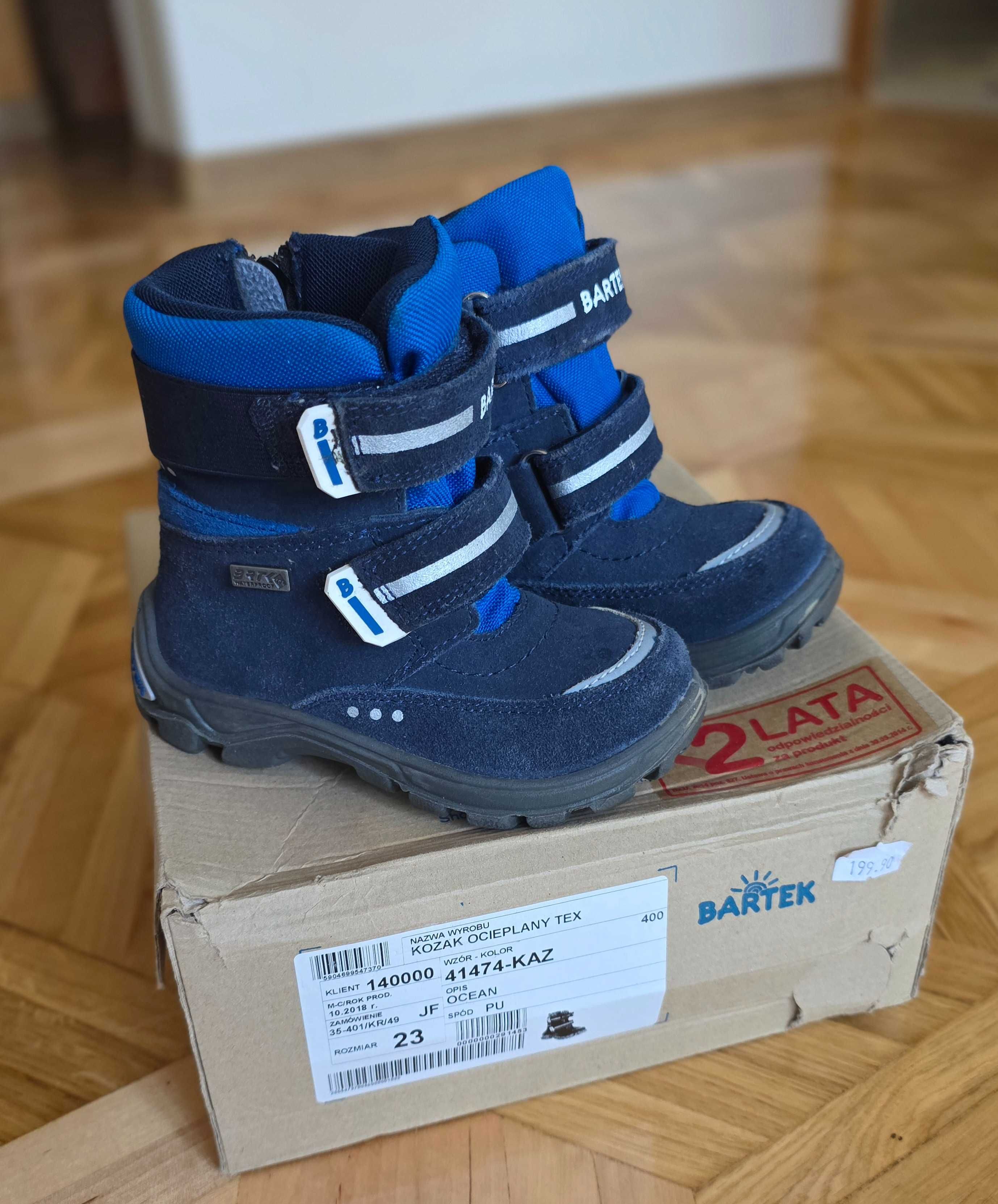 Buty zimowe Bartek r.23, śniegowce w idealnym stanie