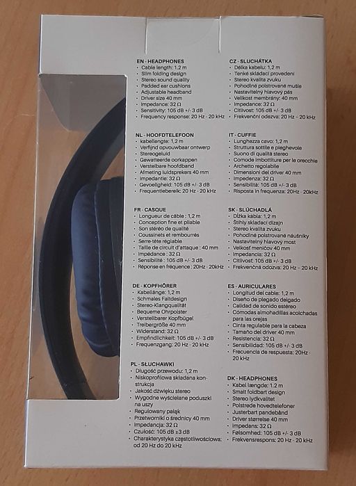 Słuchawki nauszne Xite granatowe, NOWE.