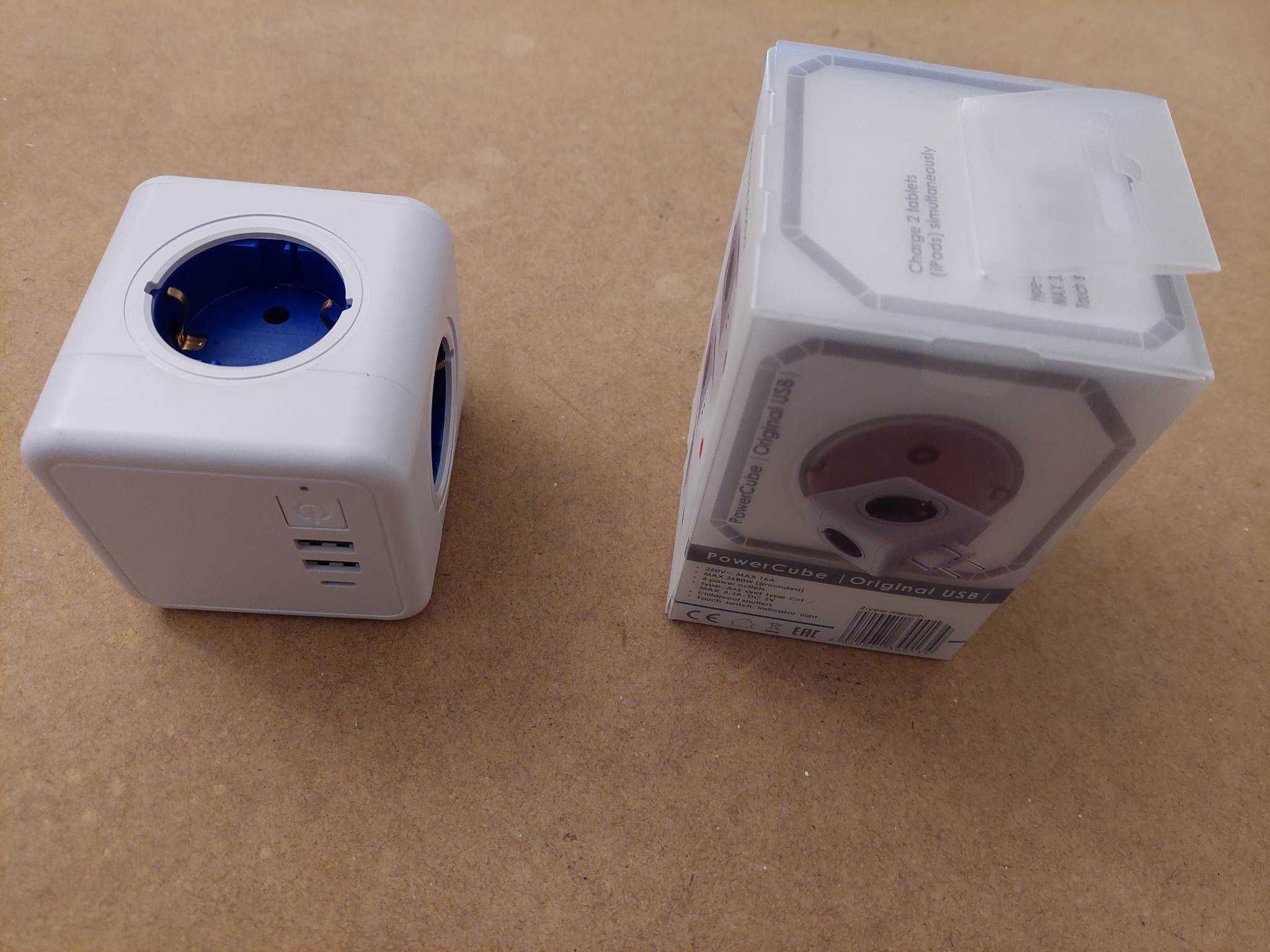 Мережевий фільтр (трійник) PowerCube - 4 розетки, 2 USB, 1 Type C