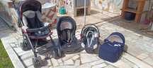 Conjunto carrinho, cadeira auto e ovinho Chicco e alcofa dormir