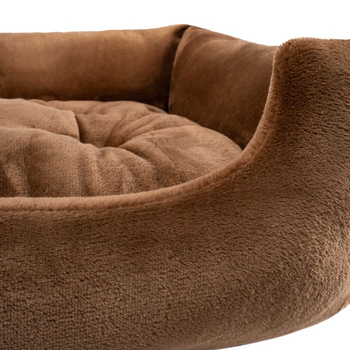 Лежанка відкрита плюшева для собаки або кота, S (38*48*12см), Карамель