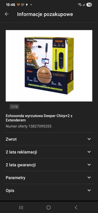 Echosonda Deeper chirp+ 2  że wzmacniaczem sygnału