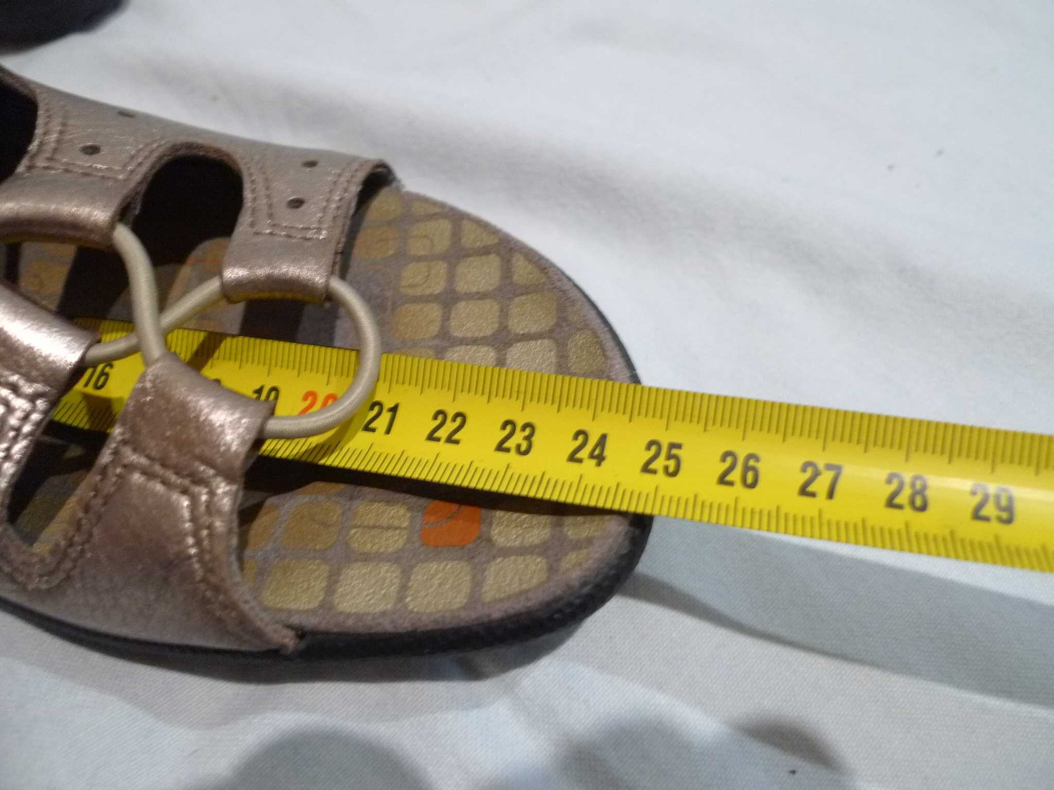 ECCO Gladiator r.37/24,5cm  Sandały skórzane damskie złote
