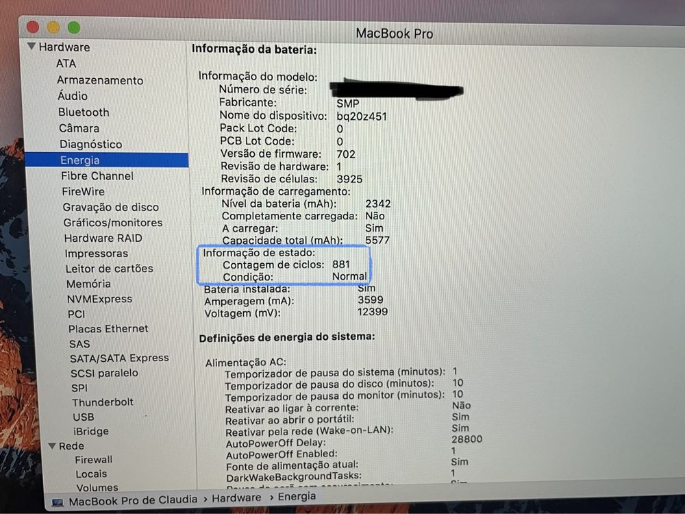 MacBook Pro 15.4” 500gb (2016) - VER DESCRICAO