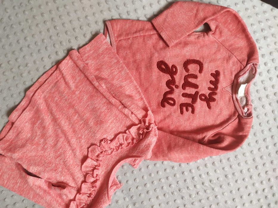 Bluza sweterek dziewczęcy 86 Zara F&F pomarańczowe koralowe