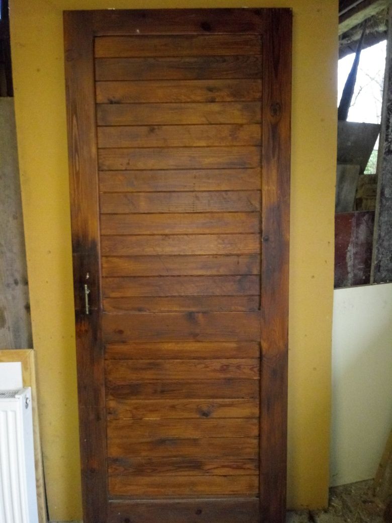 Drzwi drewniane przesuwne 80-tki