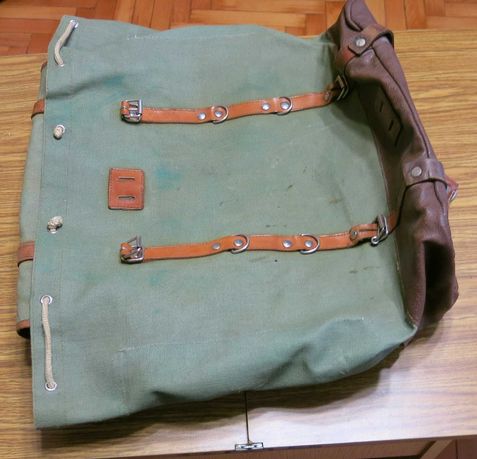 Plecak, brezentowy, zielony, 33x16x45 cm,