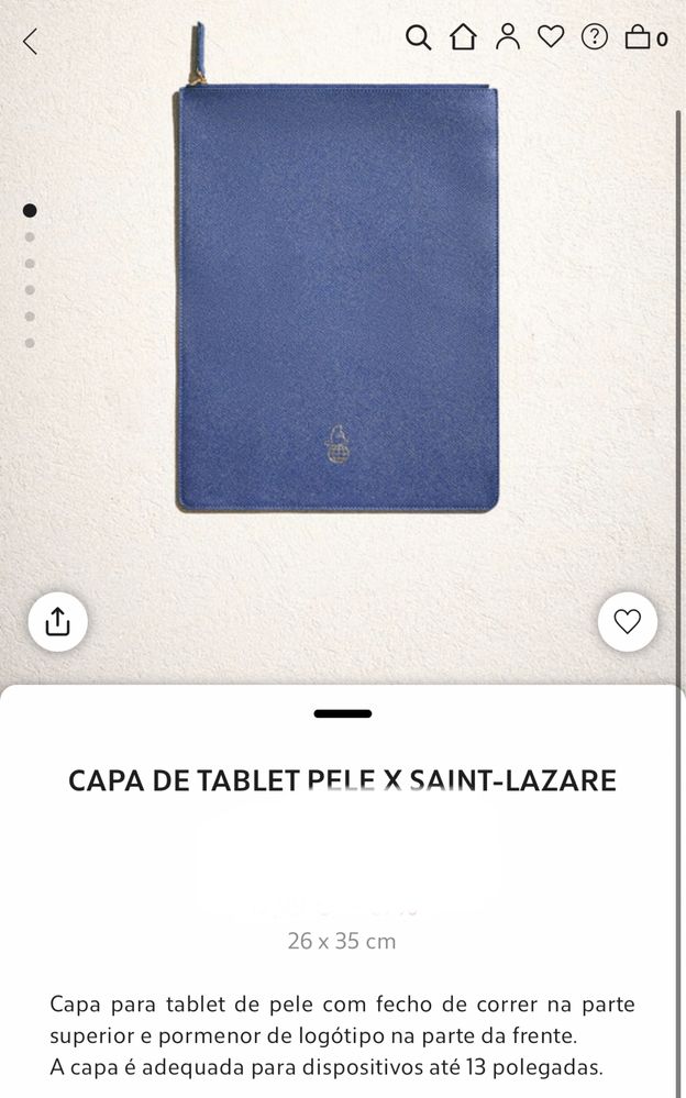 Capa De Tablet Pele X SAINT-LAZARE Zara Home NOVO