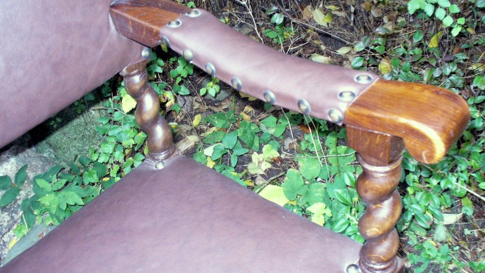 Fotel starogdański, dębowy, koniec XIX wieku, jedyny w swoim rodzaju