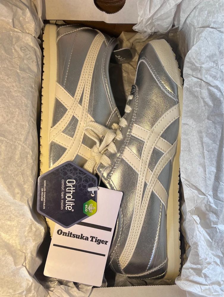 Tenis onitsuka tiger prateados Mexico 66