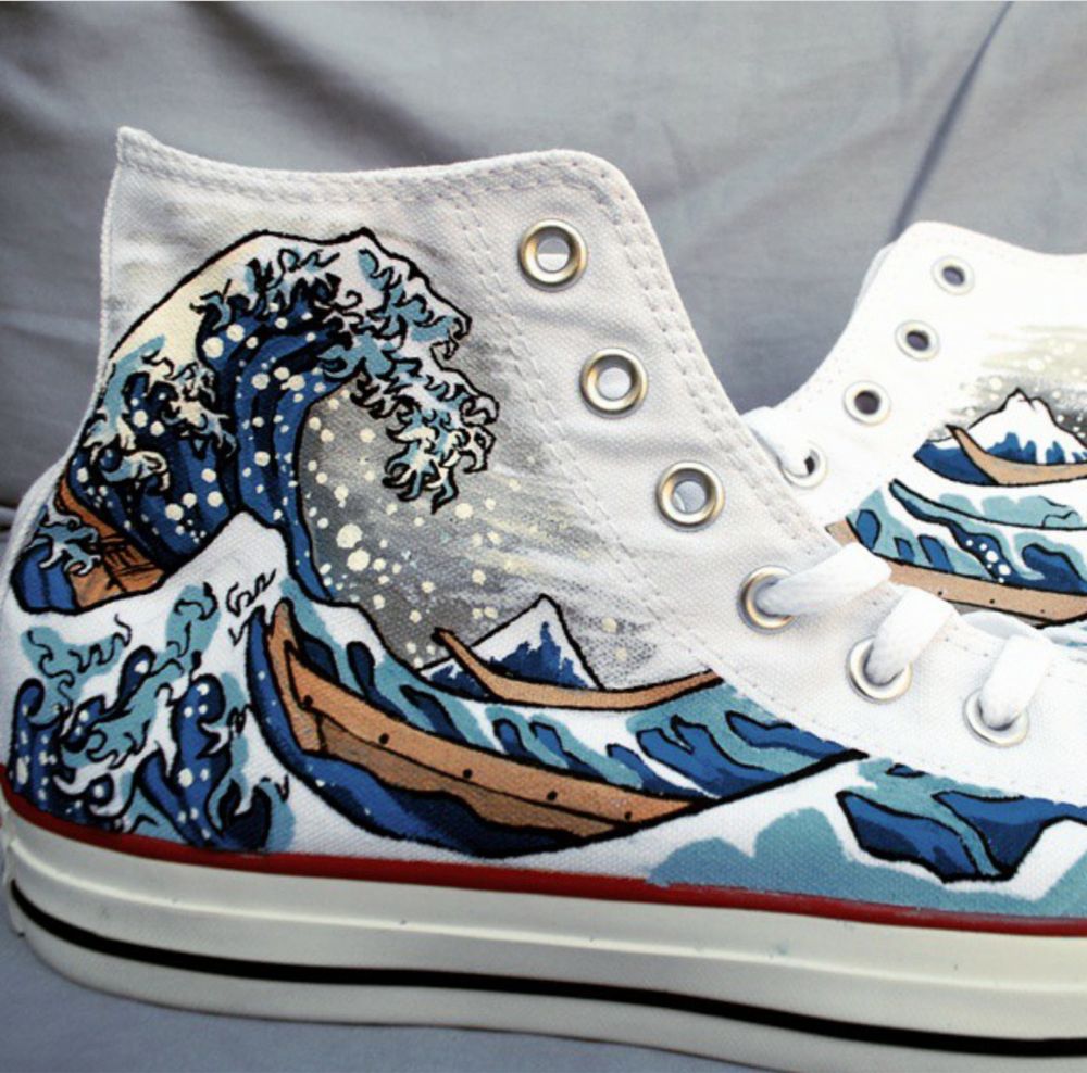 The great wave off Kanagawa CONVERSE custom malowane buty