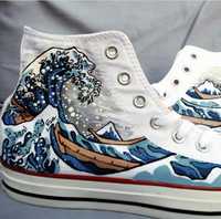 The great wave off Kanagawa CONVERSE custom malowane buty