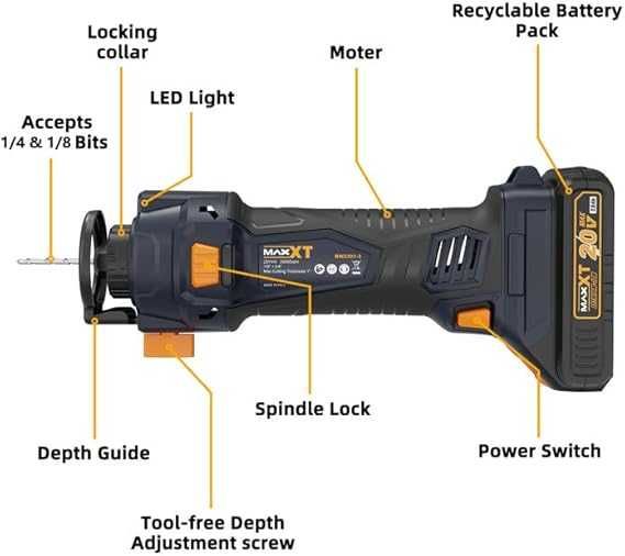Bezprzewodowa przecinarka obrotowa 20 V, akumulator MAXXT
