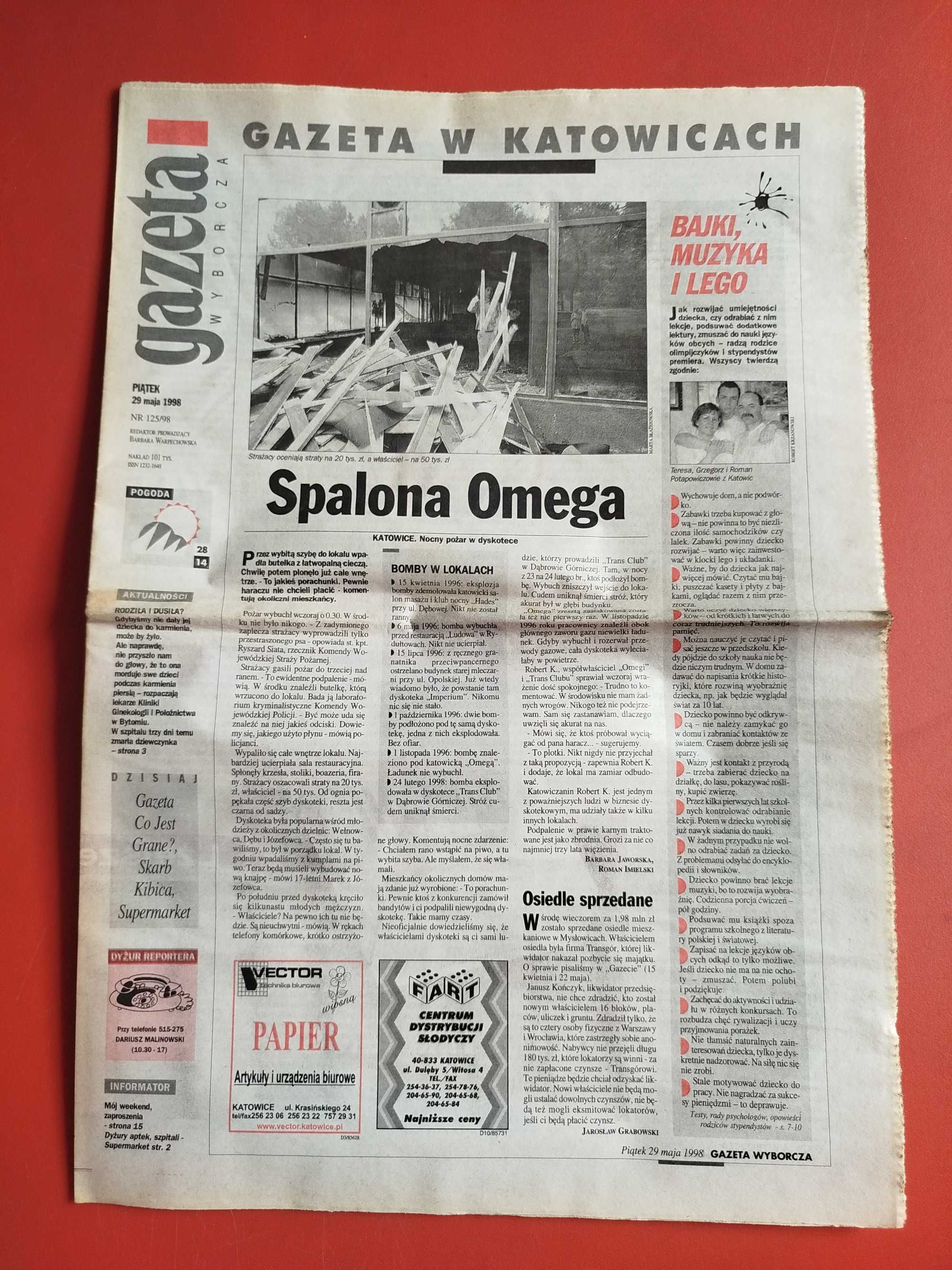 Gazeta Wyborcza, 29 maja 1998, nr 125